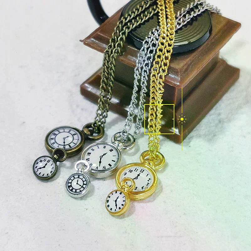 /GJ/Dollhouse Simulation Vintage Pocket Watch Dollhouse Mini Decoration Dolls House Accessories Kid Pretend Play Toy 1/12