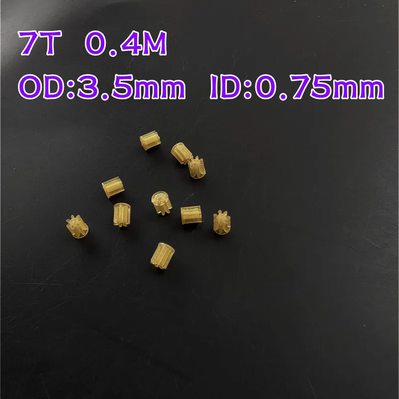 10pcs/bag Yellow Nylon Motor Small Gears Motor Pinion 0.4M 7T 7 Teeth Spare Parts For R/C Heliopter Toys Drone Quadcopter