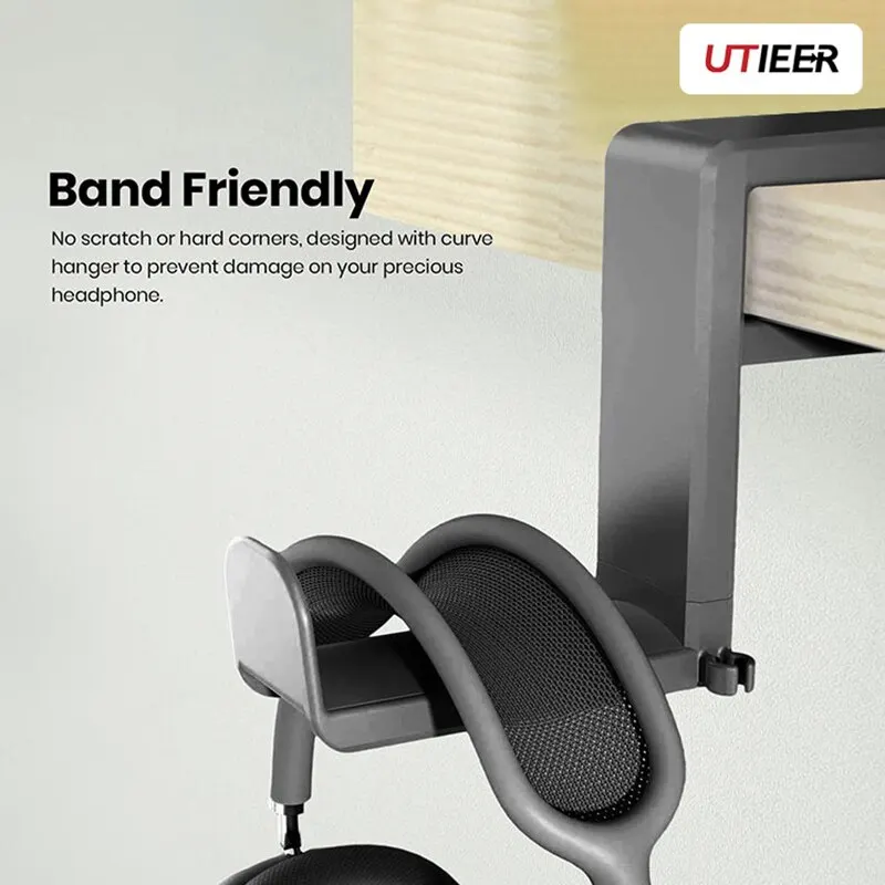 No Punch Table Clip Hook Headphone Holder 360 Degree Rotating Headphone Holder Miscellaneous Storage Hanging