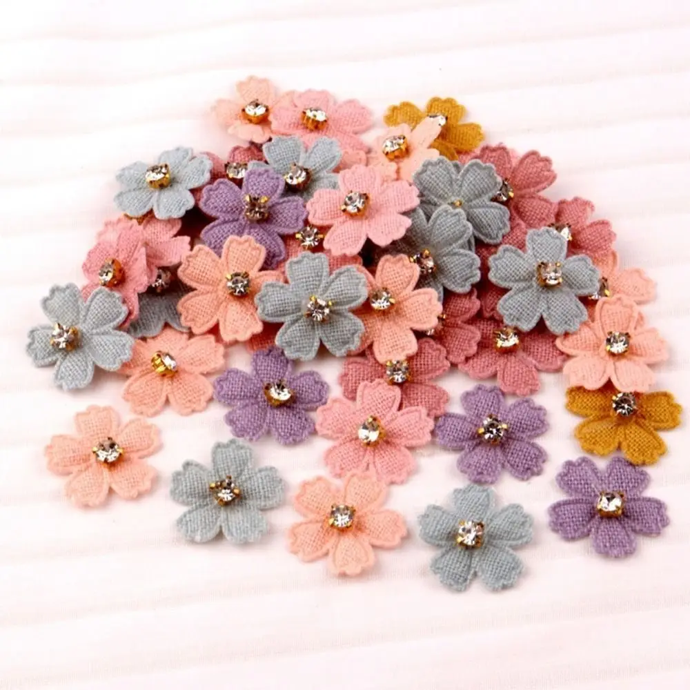 50 pezzi ricamo fiore Applique fai da te multiuso con strass fiore Patch tessuto multicolor fermagli per capelli Decor