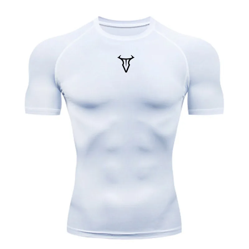 Compression T Shirt Men Summer Sportswear Running T-shirt Elastic Quick Dry Sport Tops Athletic Gym Short-Sleeved Workout Shirts