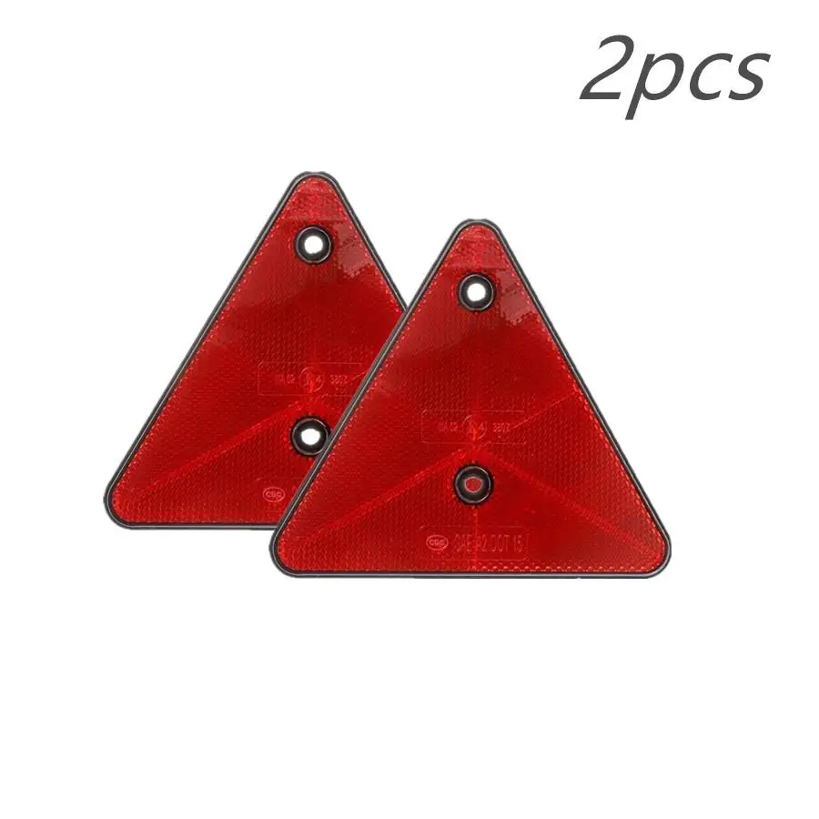 2pcs Safety Red Rear Reflectors Triangle Reflective For Gate Posts Reflectors Screw Fit For Trailer Motorcycle Truck