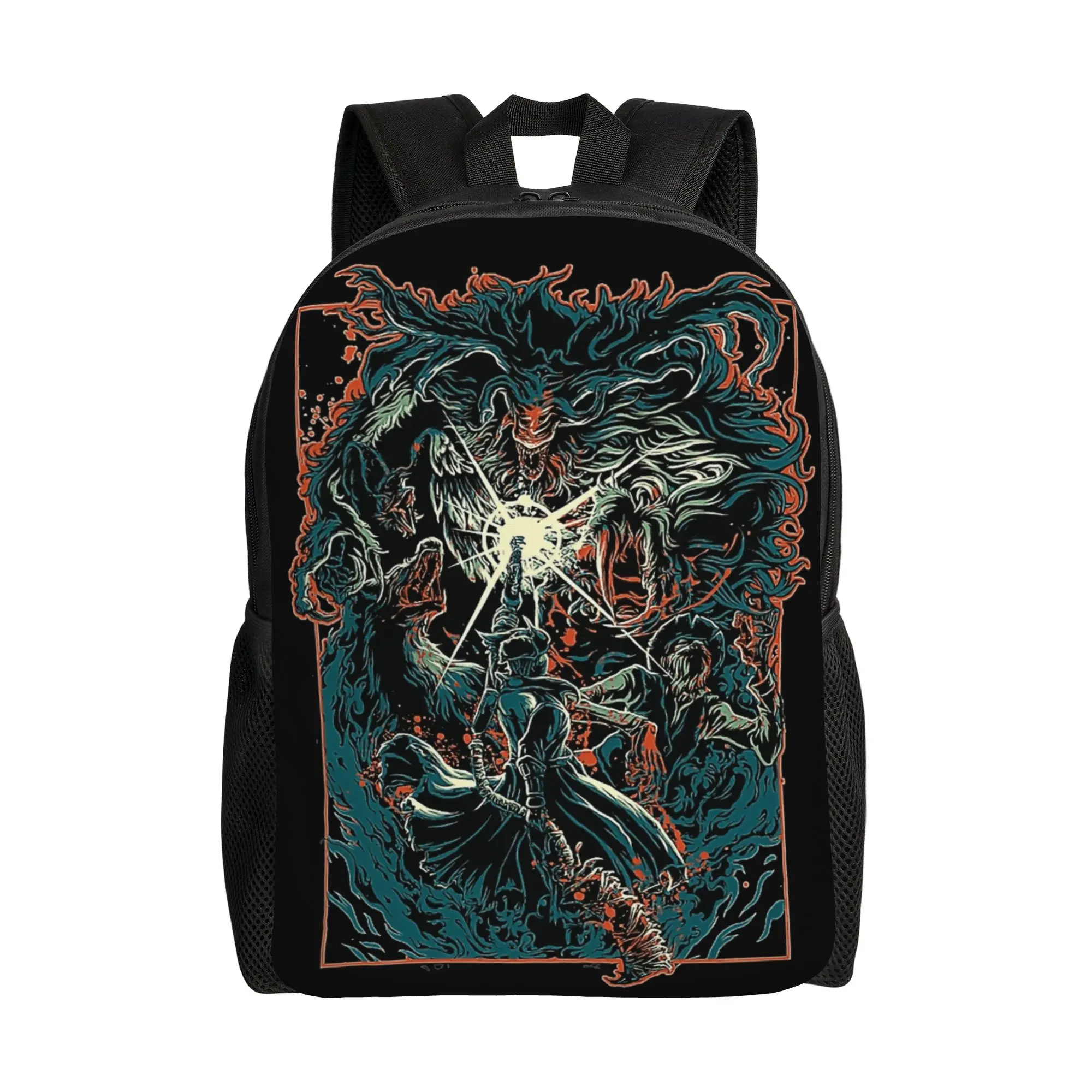 

Bloodborne Backpack Trekking Backpacks Girl Novelty School Bags Custom Soft Rucksack