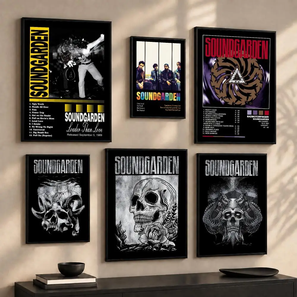 Classic Rock Band S-Soundgarden Poster Wall Art Print Sticker for Bedroom Living Room Dorm Office Modern Home Decor Gift