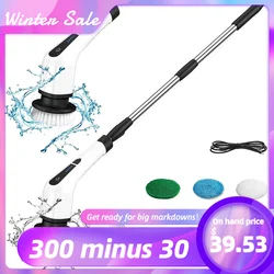 Spazzola rotante elettrica 7 In 1 Mop elettrico telescopico staccabile con 7 testine sostituibili Scrubber per la pulizia delle finestre della cucina