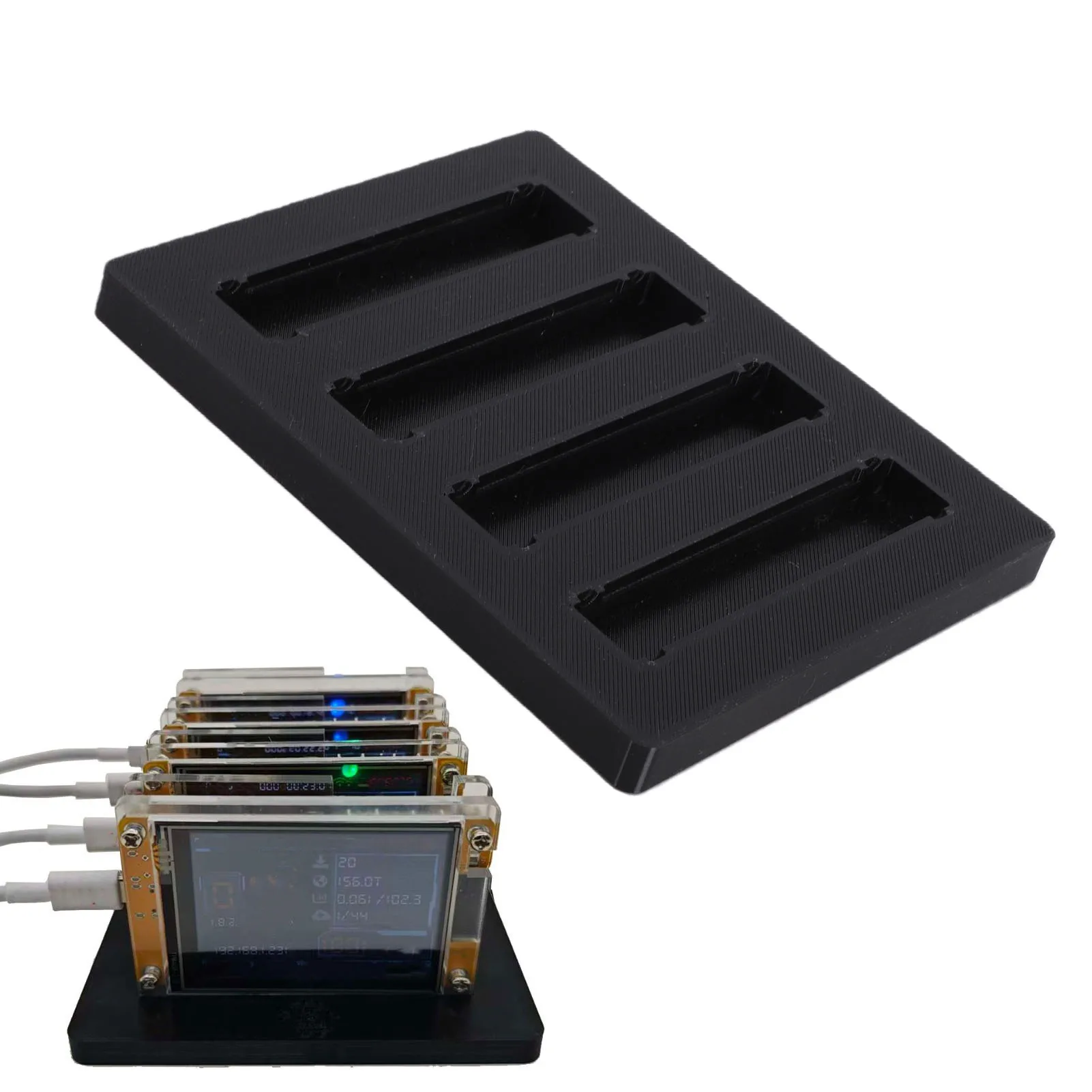 Plastic 4 Slot Base Bracket For Bitcoin NerdMiner NMMiner Mining Equipment Enhances Portability And Simple Toolless Setups