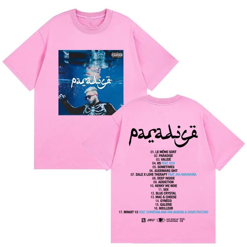 مغني الراب هامزا جولة 2025 غلاف الألبوم تي شيرت رجالي الهيب هوب القوطية قصيرة الأكمام تي شيرت موضة عالية الجودة المحملة #6