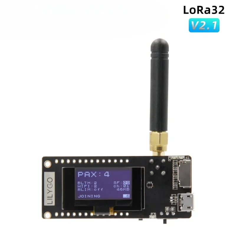 TTGO LoRa32 V2.1 Paxcounter Ver 433/868/915/923Mhz ESP32 LoRa Development Board 0.96 Inch OLED WIFI Bluetooth Module