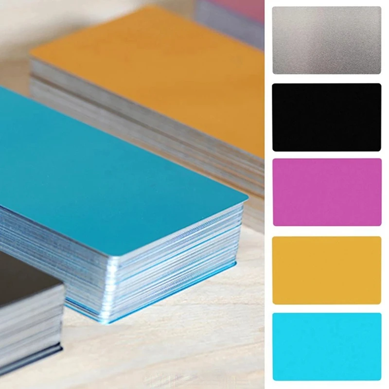 Carte de visite en aluminium ultra-mince, plaque d'identification de chien, marquage de gravure, étiquettes vierges, 100mm, 0.2 pièces