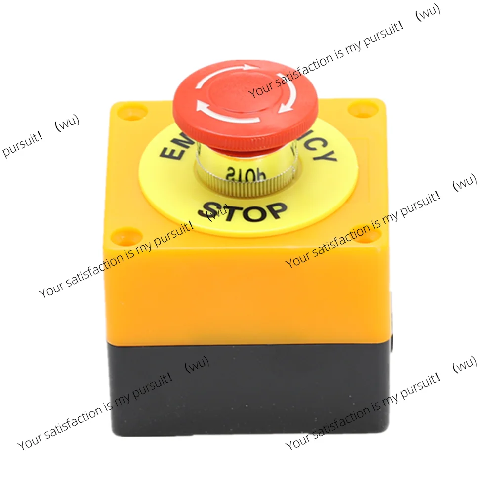 Plastic Shell Red Sign Push Button Switch DPST Mushroom Emergency Stop Button AC 660V 10A NO+NC LAY37-11ZS