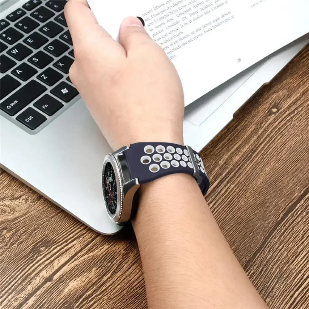 22mm Breathable Silicone Band For Zeblaze Stratos 4 3 Strap For Zeblaze Btalk 3 Plus GTS GTR 3 Pro/Vibe 7 7Pro 7 Lite Ares 3 Pro