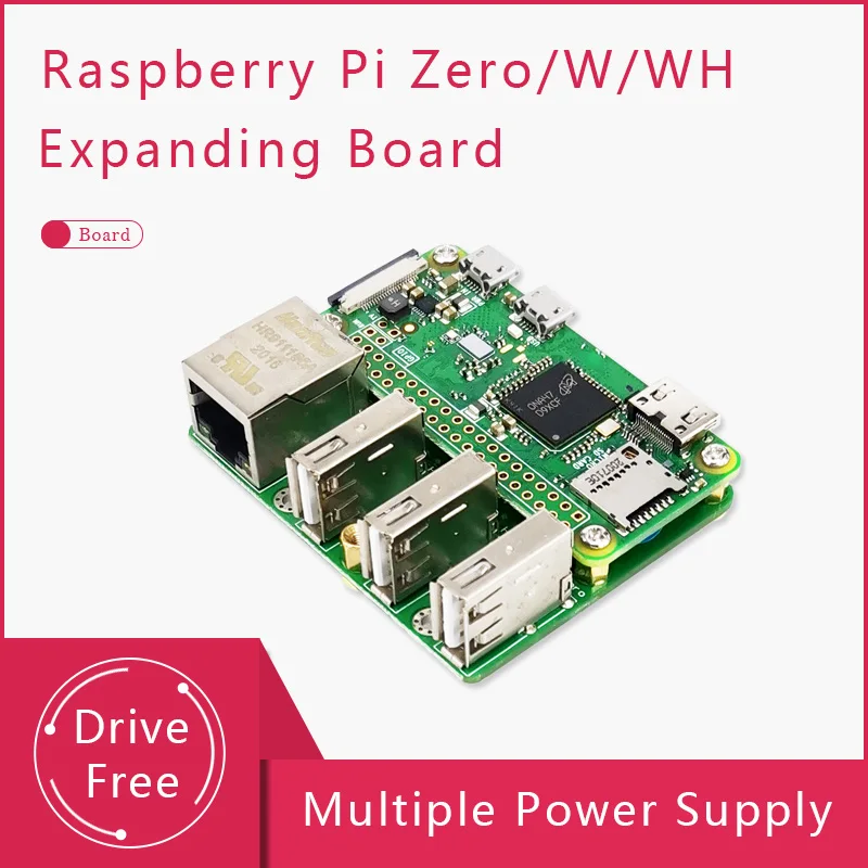 

Raspberry Pi Zero W/ WH Expansion Board Ethernet USB Interface 4G Communication Module Metal Shell