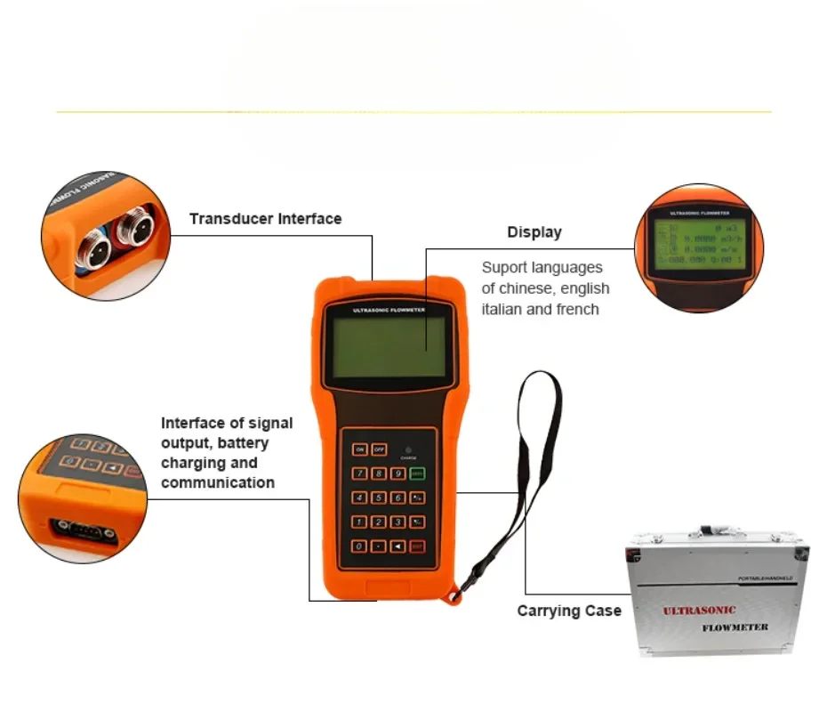 Macsensor UF2000H DN20~DN1000mm Portable HandheldUltrasonic Water Flow Meter