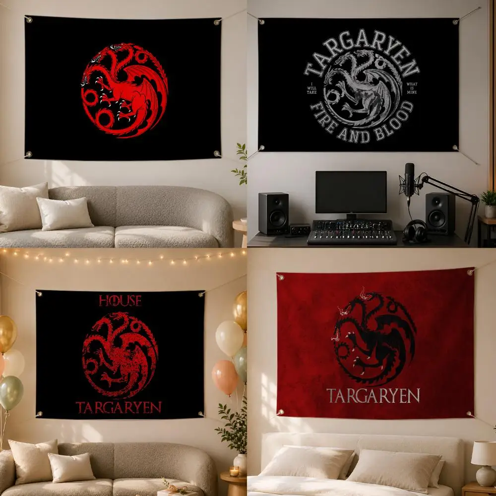 TV House of the Dragon Flags Wall Hanging Flag Banner for Bedroom Dorm Living Room Party Festival Camping Indoor Outdoor Decor