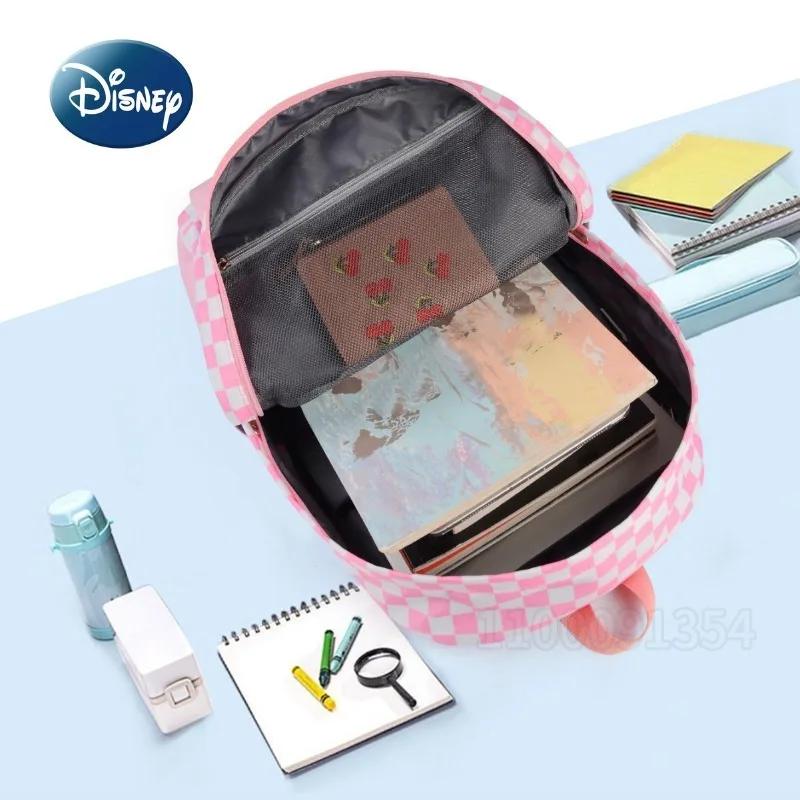 حقيبة مدرسية للبنات باللون الوردي الجديد من ديزني ذات سعة كبيرة حقيبة ظهر عصرية للفتيات خفيفة الوزن ذات سعة كبيرة حقيبة ظهر نسائية عالية الجودة #4