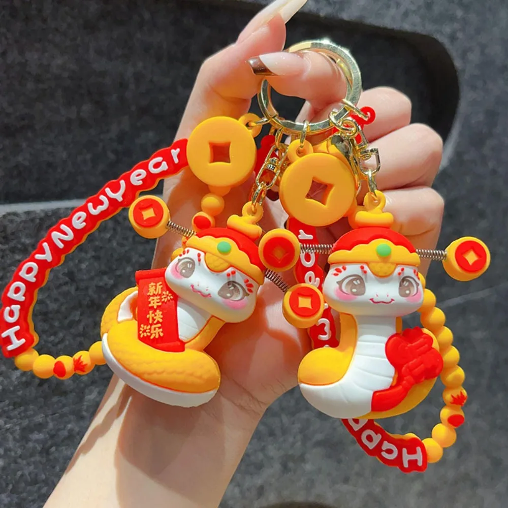 Porte-clés en résine Kawaii du Nouvel An, porte-clés Lucky Johanna Cartoon, porte-clés de salle, style chinois, pendentif créatif Dieu de la richesse, accessoires de clé