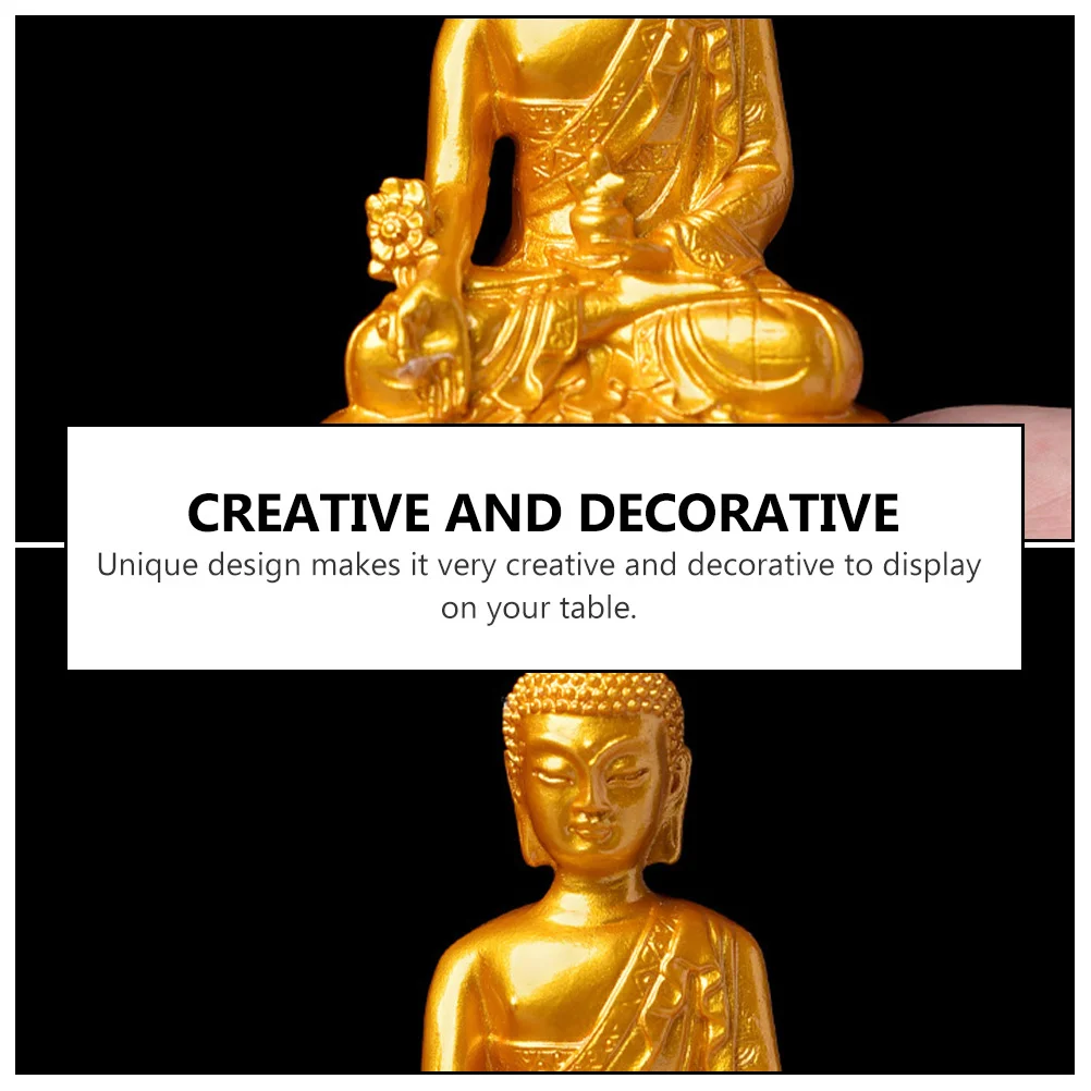 

1Pcs Resin Golden Buddha Statue Luxurious Sitting Sculpture Decorative Ornament for Desk Table Home Gift Buddha Decor