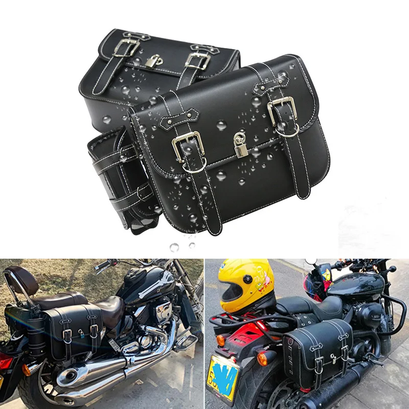 Luggage Tail Rear Bags For Sportster 883 1200 Honda Yamaha Suzuki Motorcycle SaddleBag Motorbike Side Bags Storage Tool Parts