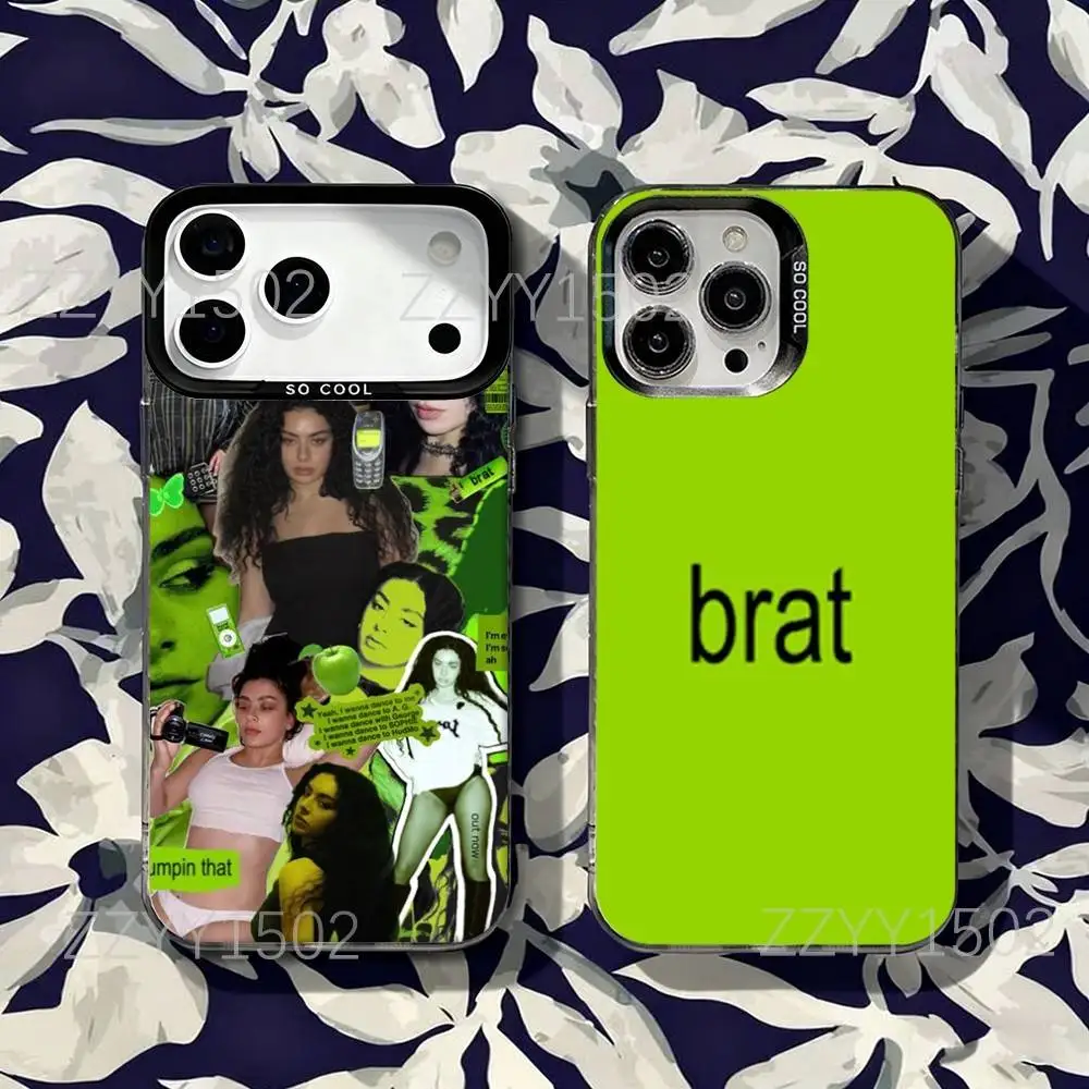 

Charli XCX Brat Phone Case For iPhone 17,16,15,14,13,12,X,8,Pro,Max,Plus,SE4,Air,Mini HD Black IMD Matte