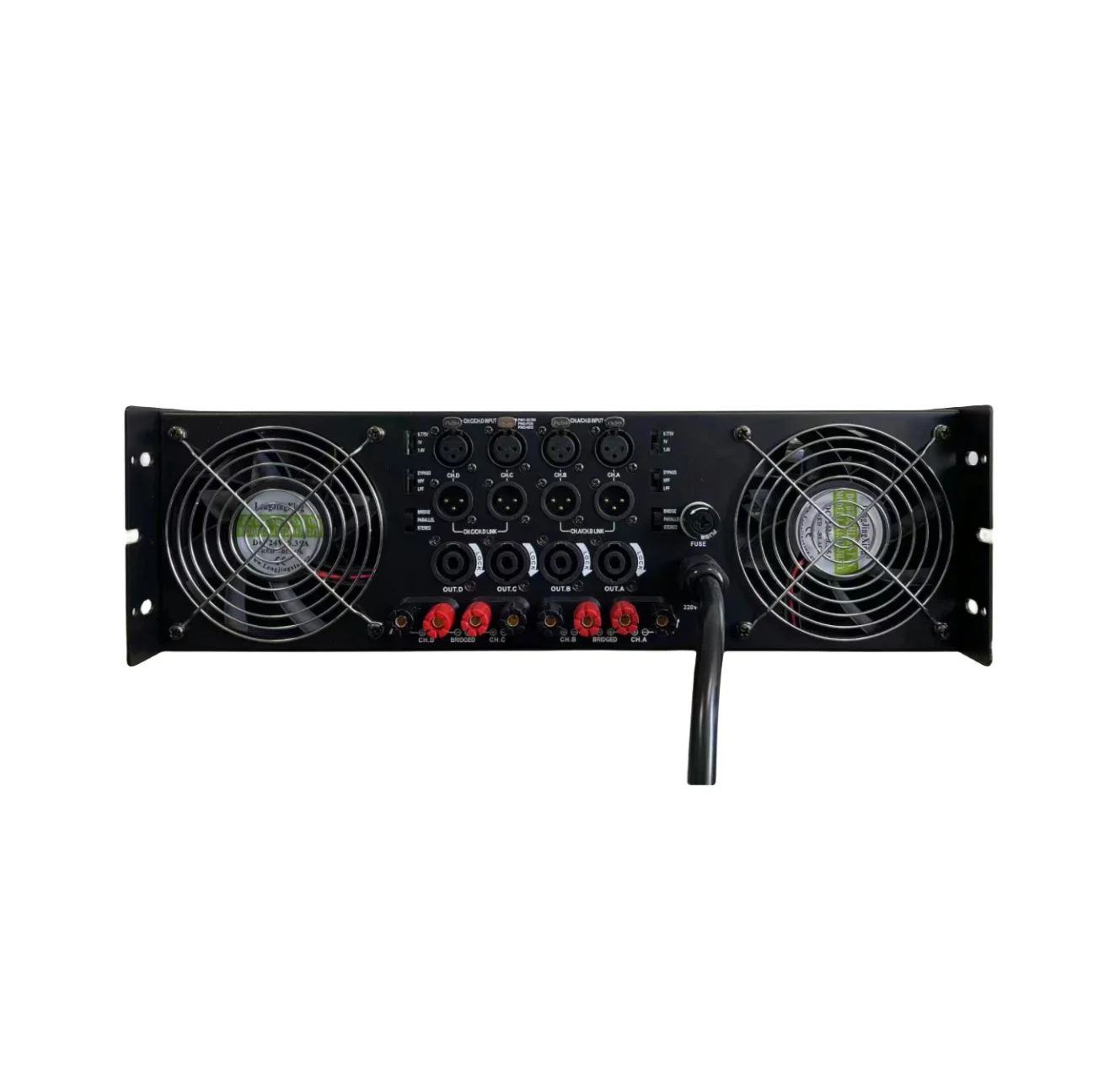 Amplificateur professionnel de classe D avec sources audio, mélangeur d'alcool, puissance avec haut-parleur, 1300W, 4 canaux, KTV Bar Club