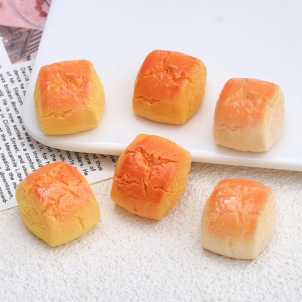 5PCS Shiny Roasted Mantou Series Resin Flatback Cabochons For Hairpin Scrapbooking DIY Jewelry Craft Decoration Accessories