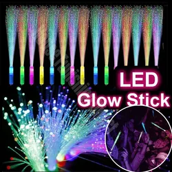 LED Glow Stick Colorful Fiber Glow Stick LED Toy Party Night Light Props Christmas Birthday Gift Wedding Party Gifts