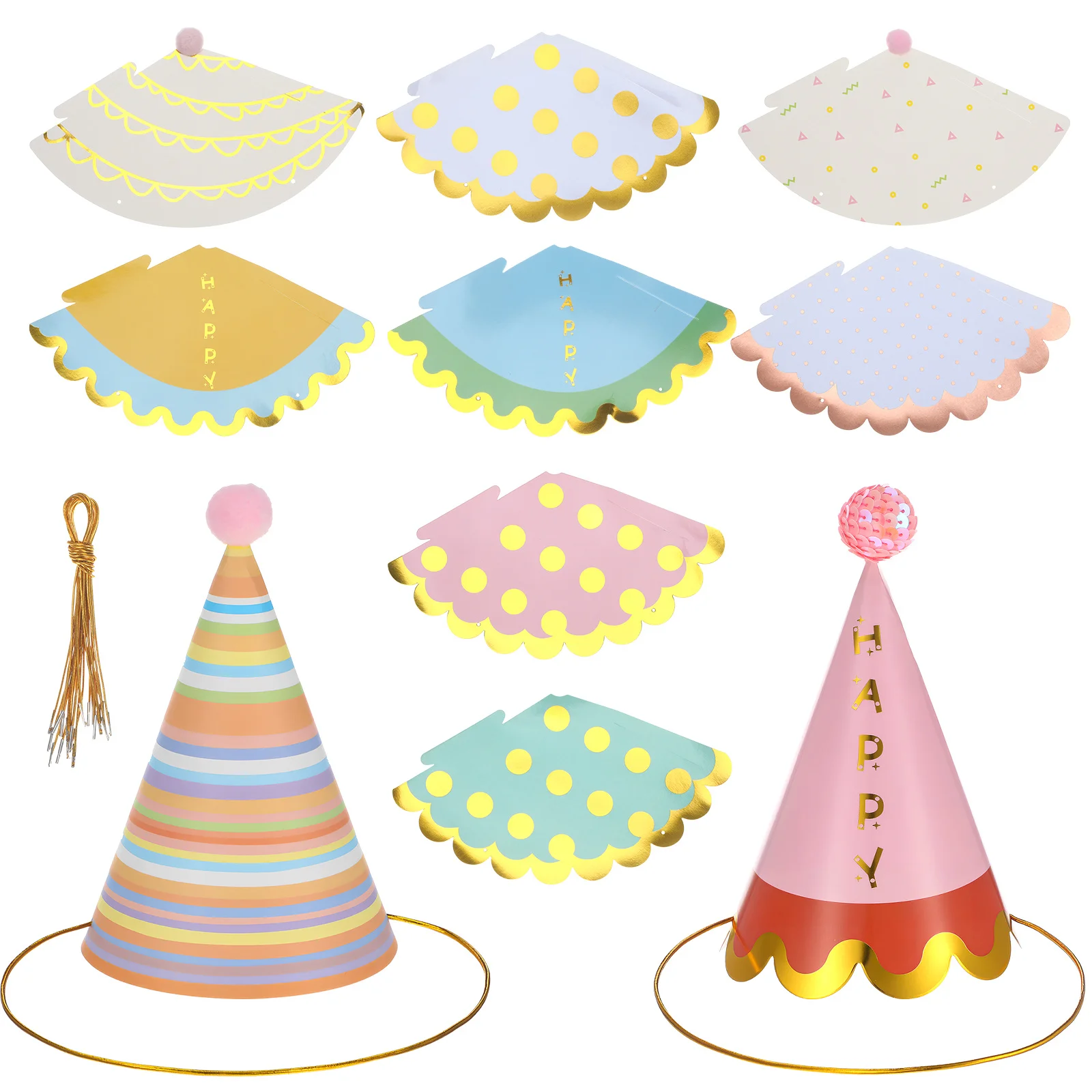 

20Pcs Party Hats Comfortable Material Fun Designs for Kids Adults Birthday Baby Shower Decor Birthday Party Hats for Kids