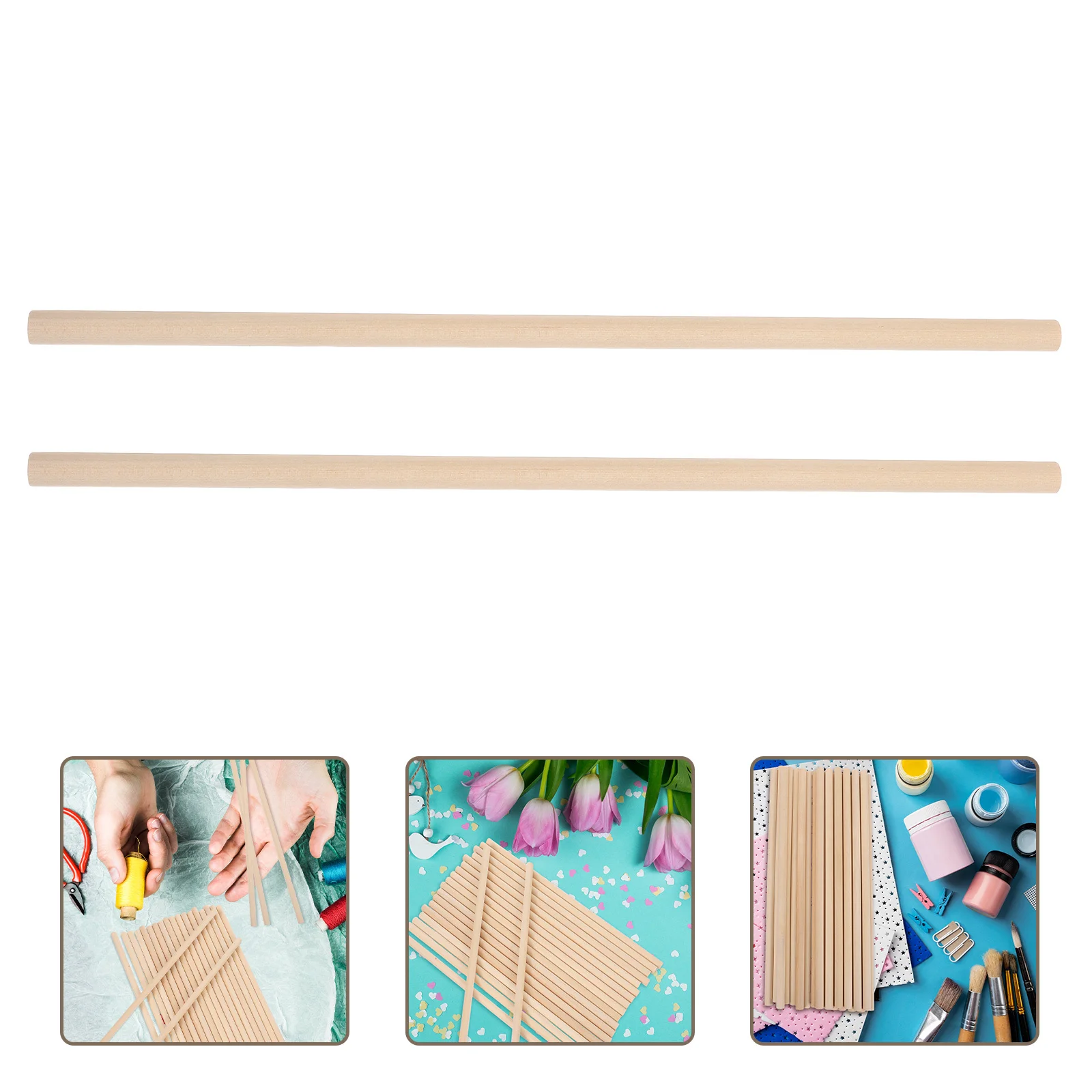 

20Pcs Unfinished Round Wood Dowels Easy to Cut Assemble DIY Craft Project Supplies Wooden Dowel Rods for Stability Beauty