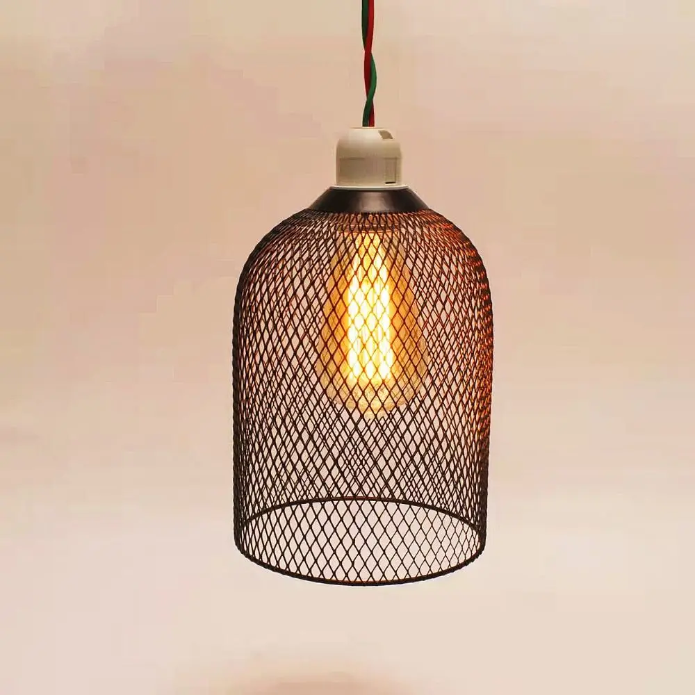 Iron Pendant Lamp Shade Black Classic Chandelier Lampshade Creative Exquisite Geometric Shade Light Cover Restaurant