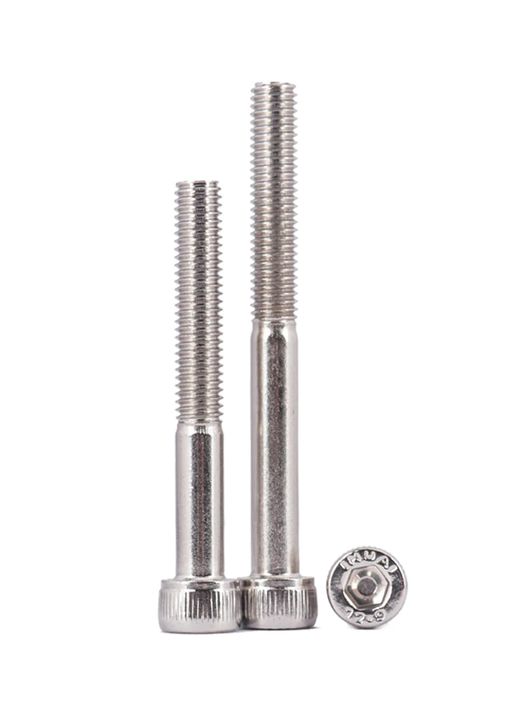 M3 M4 M5 M6 M8 M10 M12 12.9 Grado nichelato DIN912 Mezza filettatura Dente Allen Hexagon Hex Socket Testa Bullone Vite