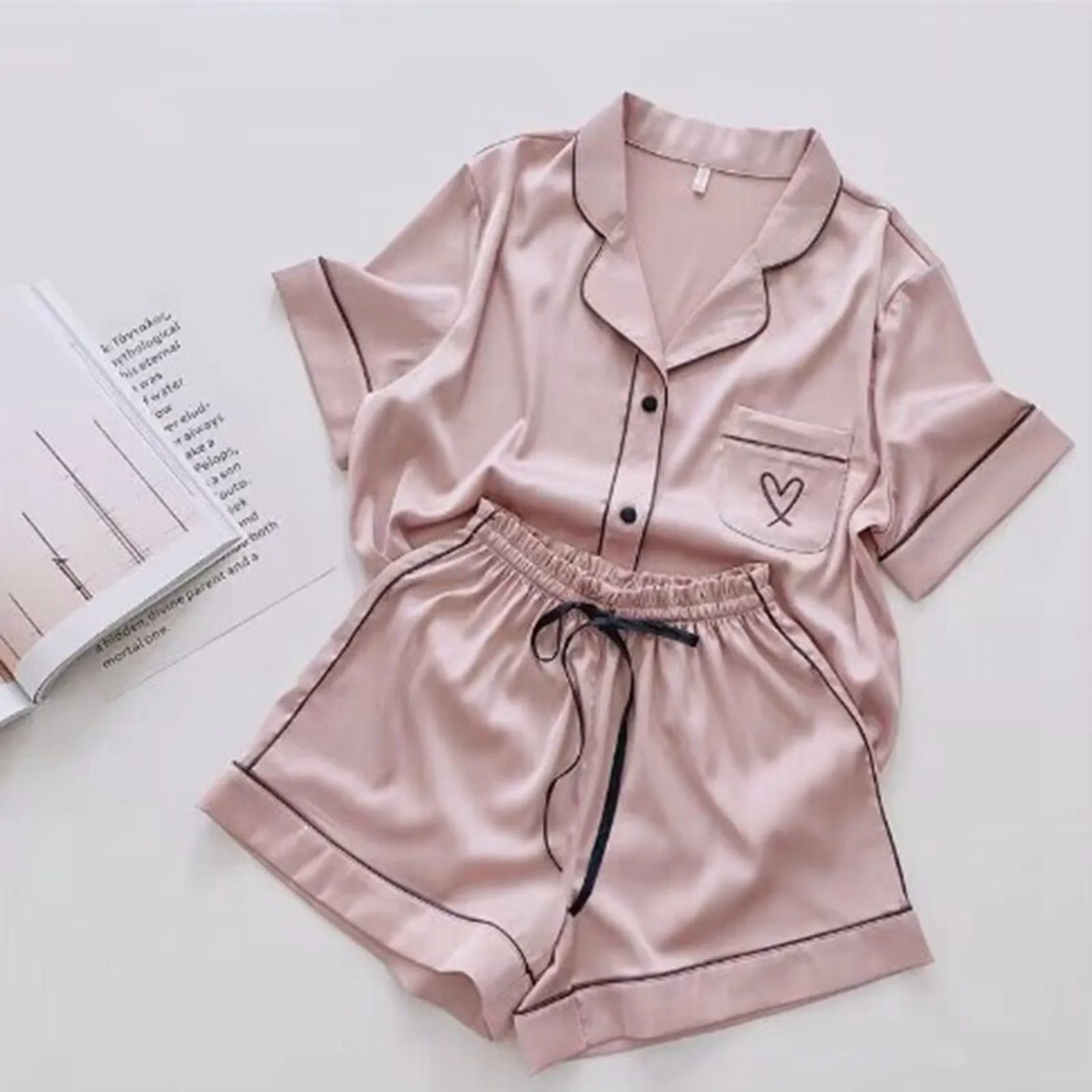 Women Pajamas Autumn Home Clothes Thin Tops And Shorts Suits That Can Be Worn Casual Two Piece Set Sleepwear For Sleeping