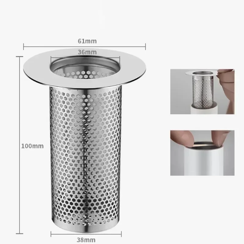 Universal Kitchen Floor Drain Filter Water Sink Drain Strainer Stopper Bathroom Shower Bathrub Anti-clogging Filter Hair Catcher