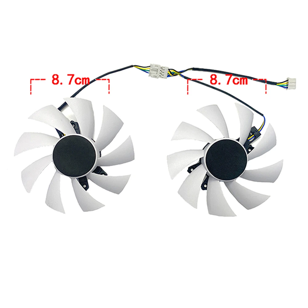For ZOTAC GTX1660 SUPER Destroyer HY/HB Graphics Card One Pair of White Cooling Fans