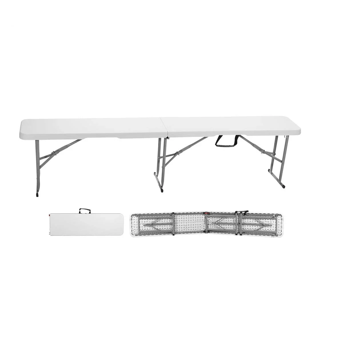 

for Indoor camping portable factory price 6 feet plastic household 2 people folding half bench with handle