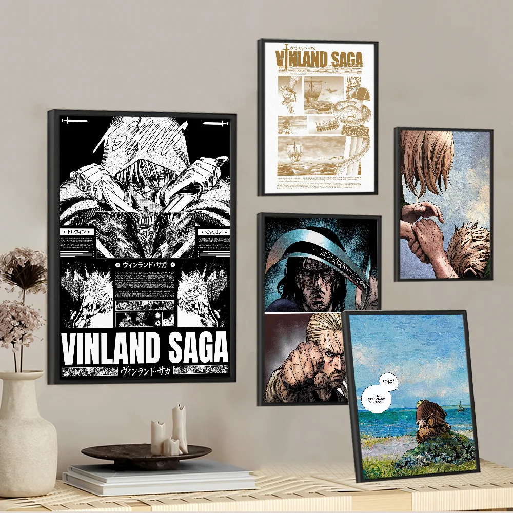 Vinland Saga Anime Manga, impresiones y carteles de buena calidad, decoración Vintage para habitación, Bar, cafetería, decoración del hogar