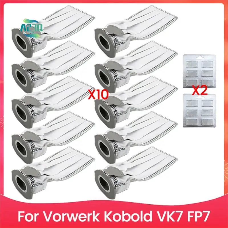 

A23Q-12PCS Disposable Dust Bags And Fragrance Kits For Vorwerk Kobold VK7 FP7 Vacuum Cleaner Accessories Replacement Parts