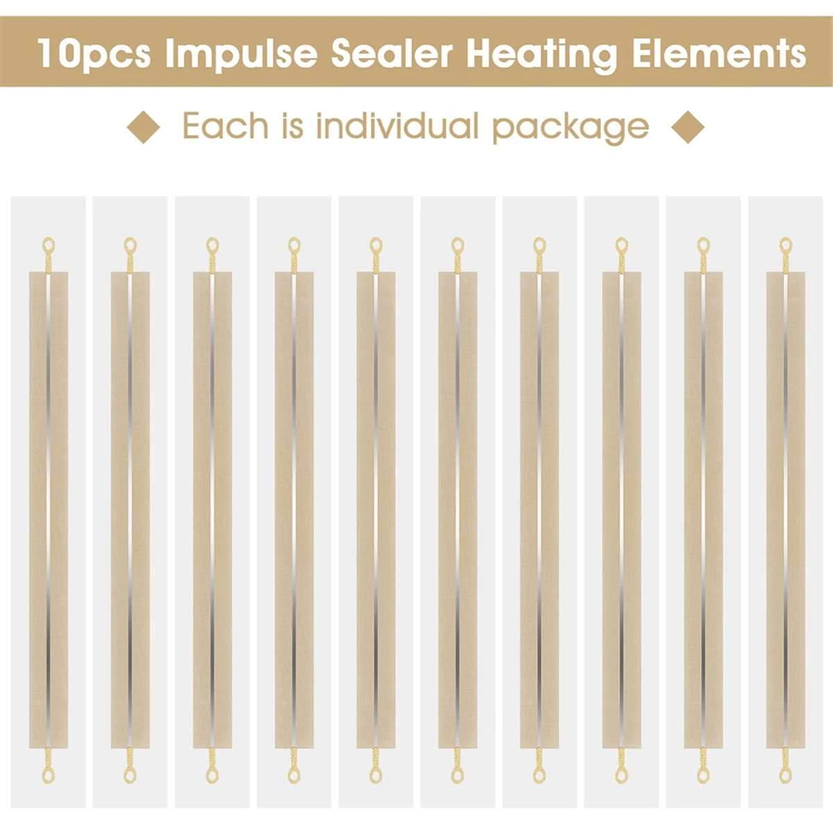 10 ชิ้น Impulse Sealer เปลี่ยนชิ้นส่วน 12 นิ้วความร้อนซีลแถบเปลี่ยนองค์ประกอบ Grip Impulse Sealer องค์ประกอบความร้อน - LITE
