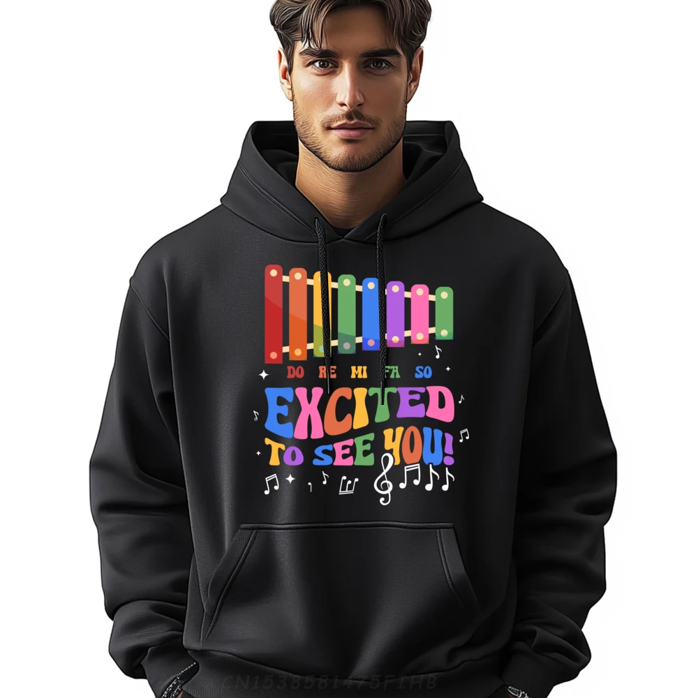 

So Excited To See You Back To School Funny Music Teacher Polyester Graphic Tees Skin-Friendly And Soft Oversized Hoodie Luxury