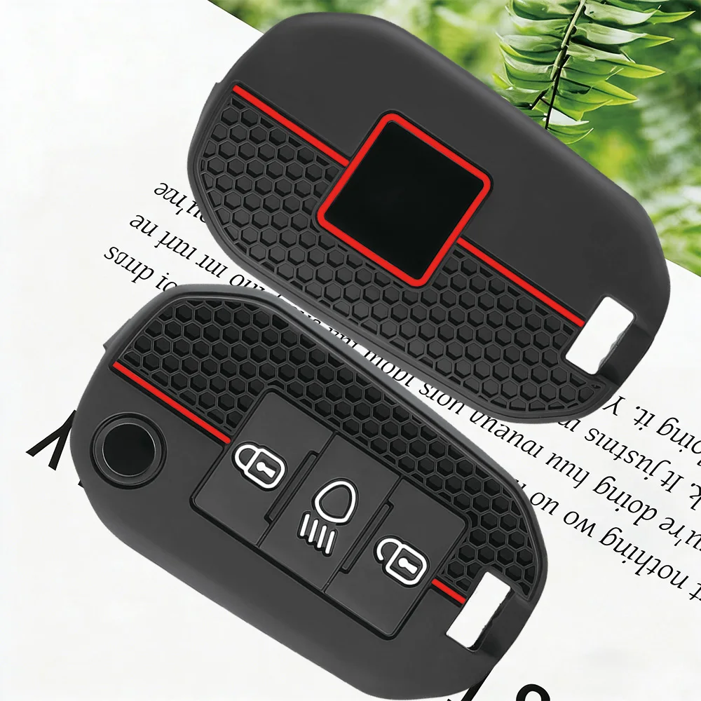 

Premium Soft Silicone Car Key Case Cover Holder 3 Button For Peugeot 208 301 308 508 5008 3008 Citroen 2010 2021 2023