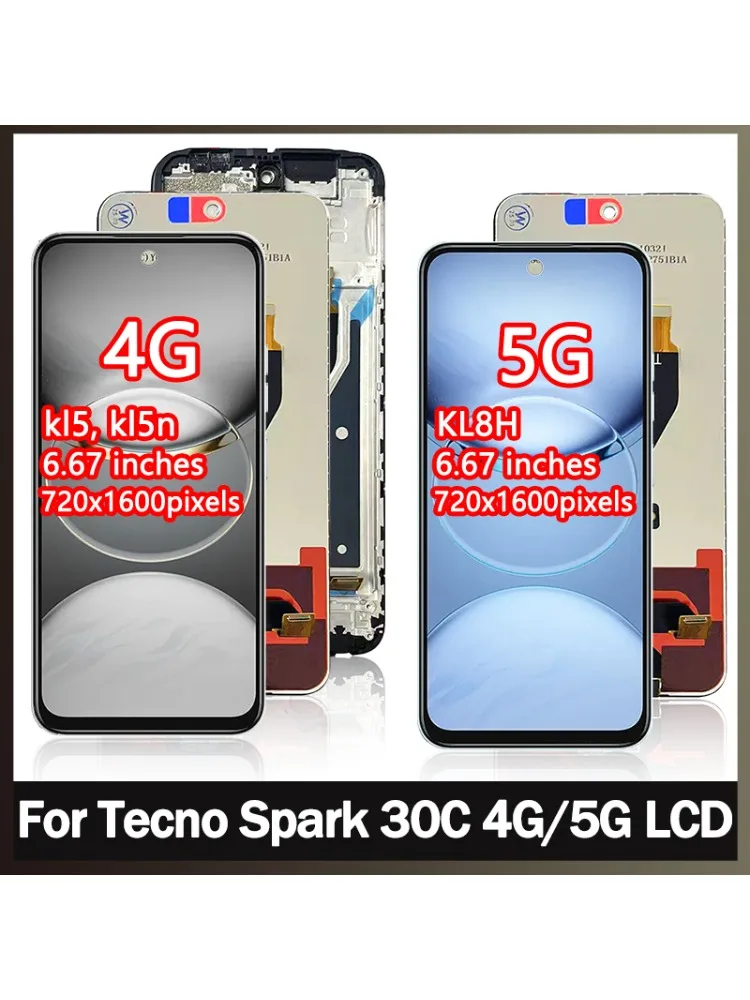 Wyświetlacz 6.67' Testowany Spark30C do Tecno Spark 30C 4G/5G KL8H KL5 KL5N, ekran LCD z dotykiem, digitizer, komplet. — zdjęcie produktu 7