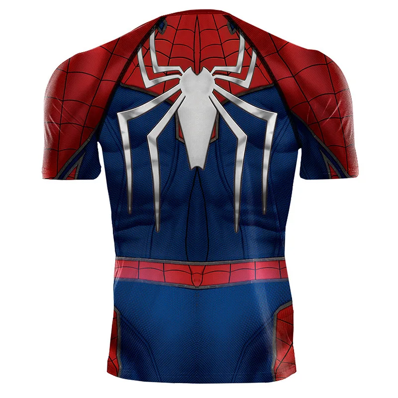 PS4 Spider Man T Shirt Cosplay Costume 3D Print Fashion Superhero Spider Tees Summer Party Men Sportswear Shirt T-Shirt