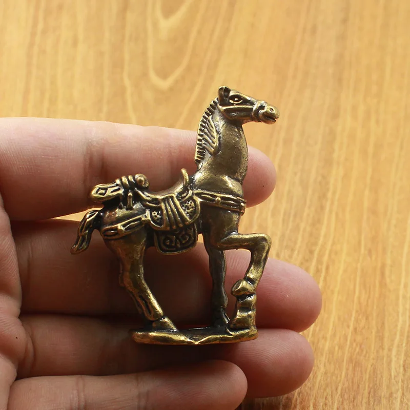 New Brass Ferghana Horse Metal Figurine Office Furniture Desktop Decoration Decorative Figurines Accessoires Miniatures