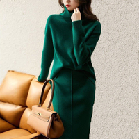 Autumn Knitted suit with skirt two piece skirt set women winter sweater sets Korean style fall 2 piece outfit Sweater 2025