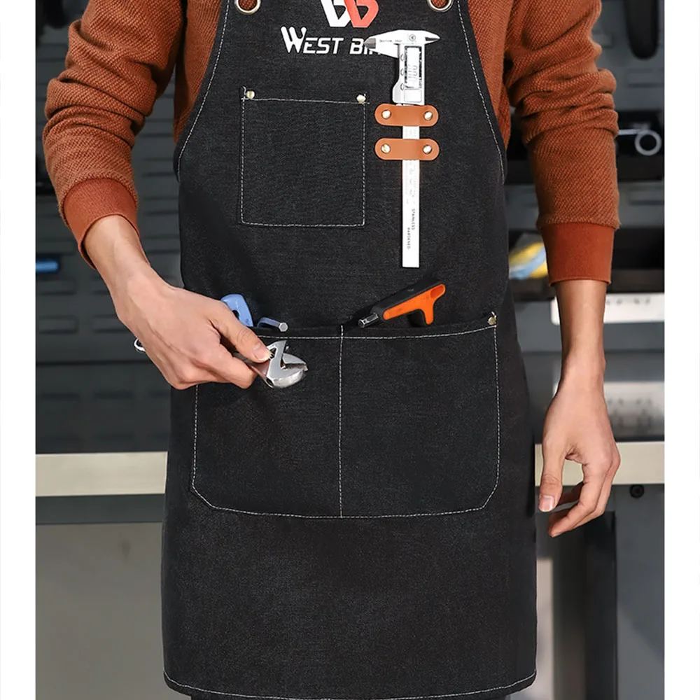 

Bicycle Repair Maintenance Aprons With Pockets For Workshop Technician Kitchen Restaurant Canvas Apron Work Uniform