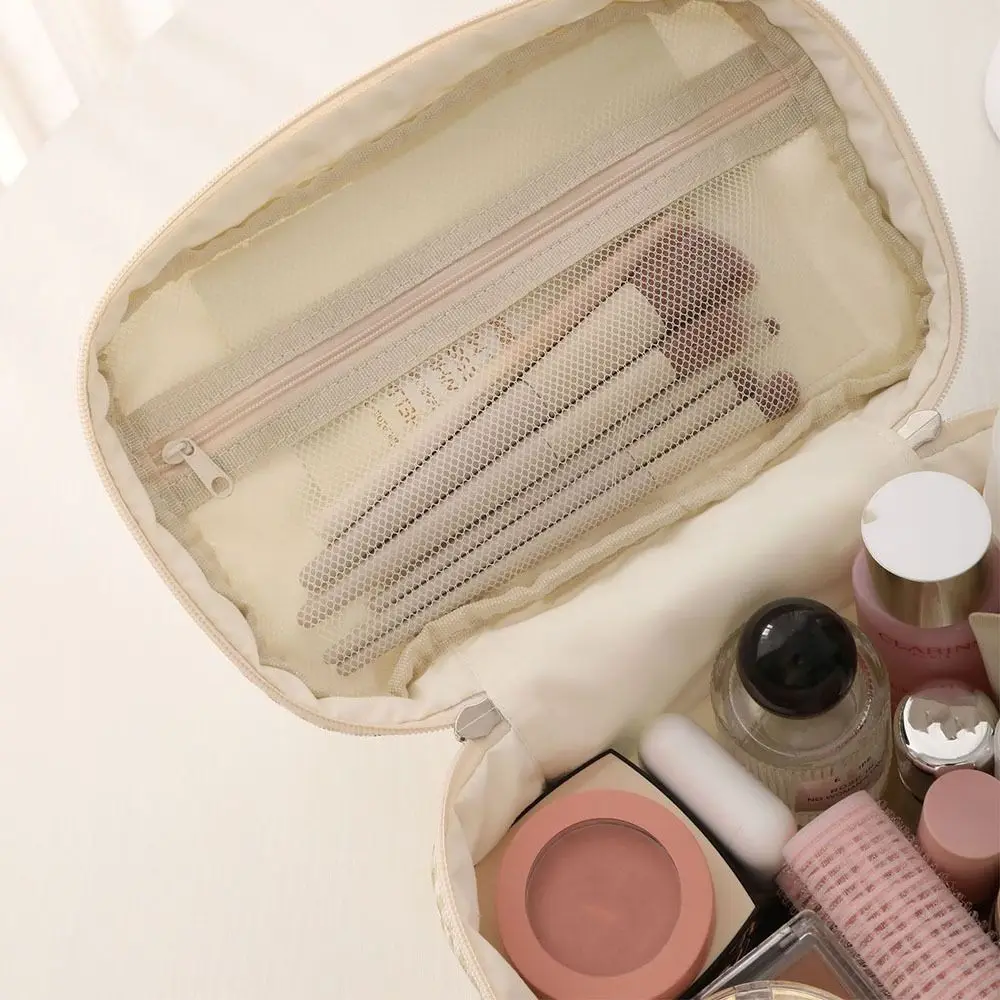 Borsa per il trucco portatile per conigli/cuccioli carini Borse portaoggetti per articoli da toilette trapuntate di grande capacità