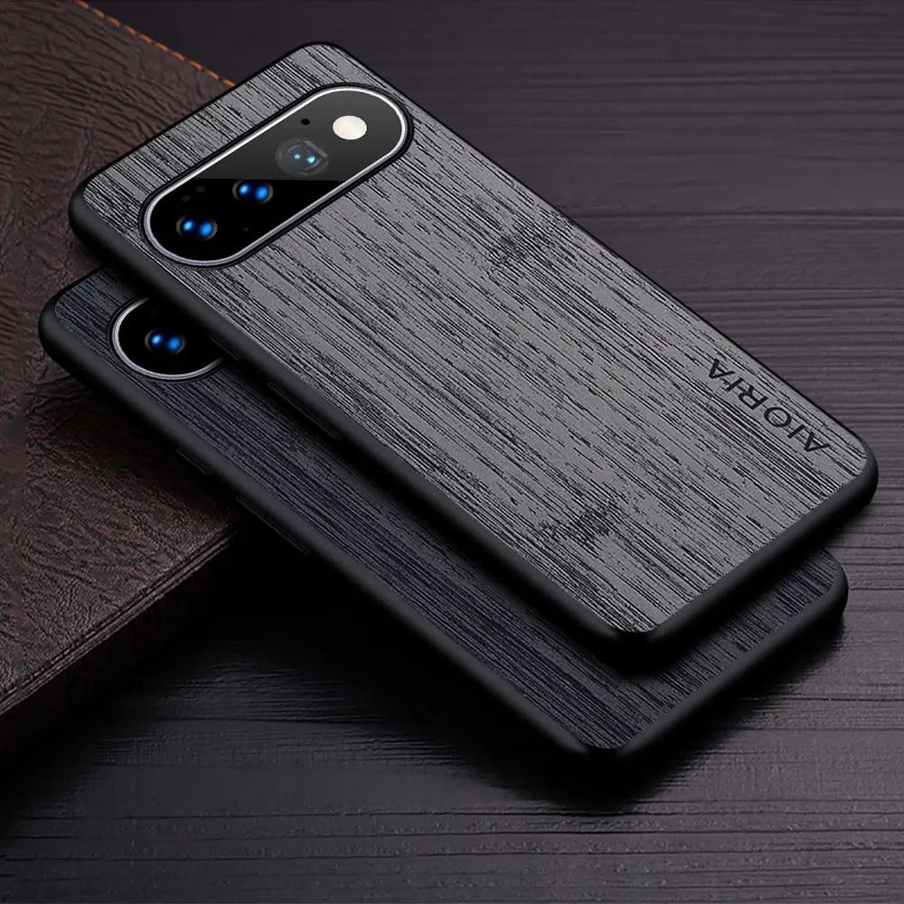 Hülle für Google Pixel 11 Pro XL Gerade Holzmaserung PU-Leder Handyhülle Funda für Google Pixel 11 Pro Case Capa
