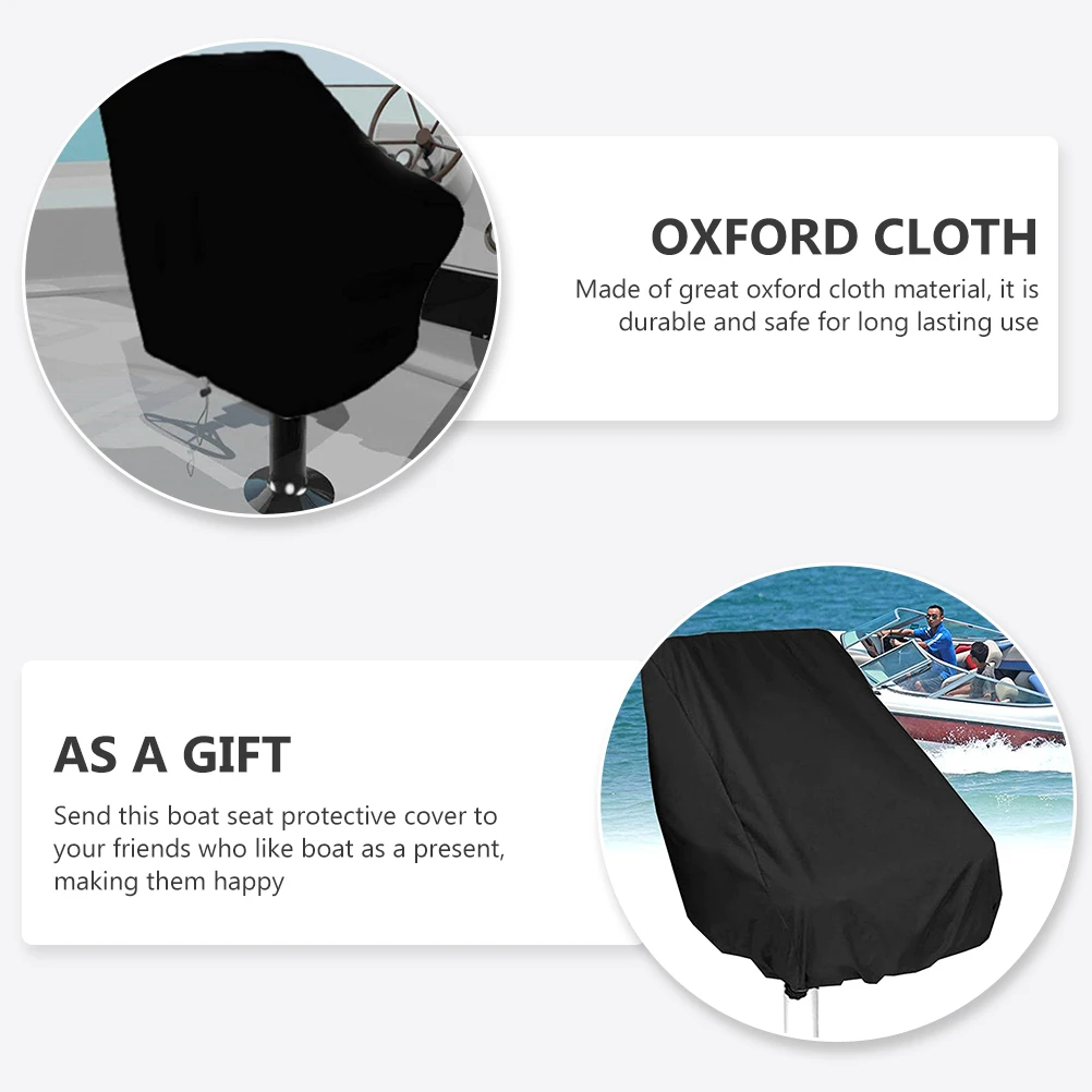 

Outdoor Waterproof Boat Seat Covers 56x61x64cm Black Captains Chair Protector Durable Oxford Cloth Practical Gift