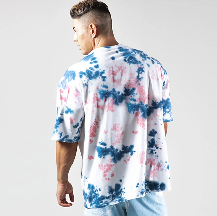 Summer new sports men\'s T-shirt round neck cotton running short sleeve top casual hip hop style Jogger fitness LARGE T-SHIRT