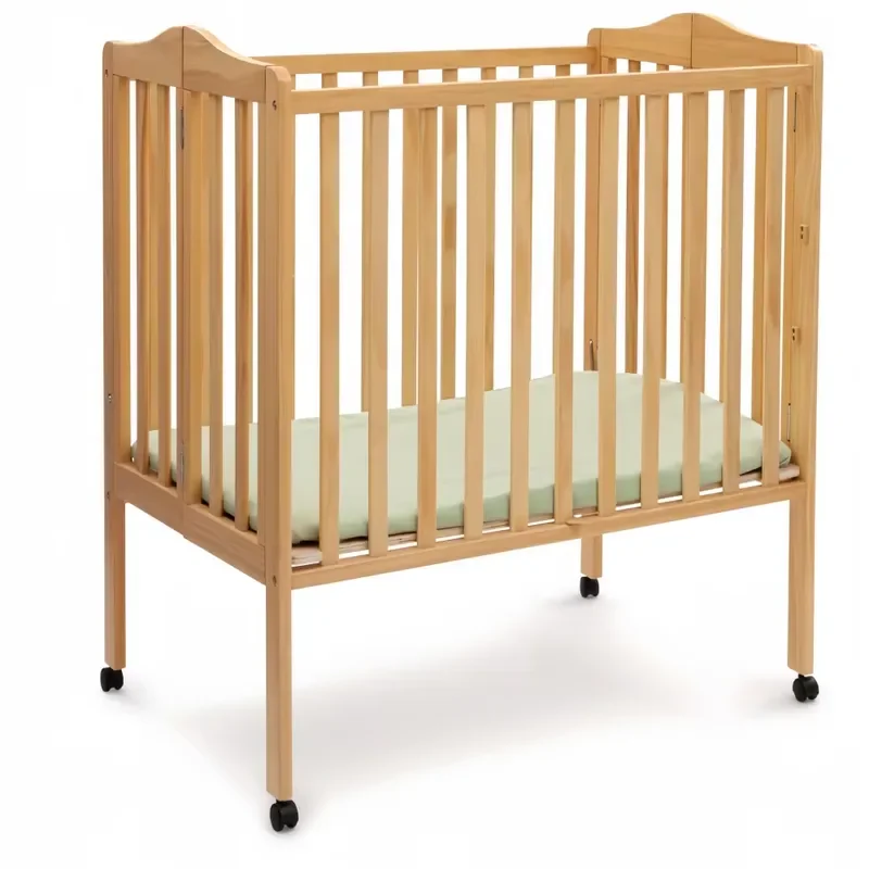 for Children Portable Mini Crib 1.5 Inch Natural Mattress Folding Design Suitable Cribs Aged 0-4