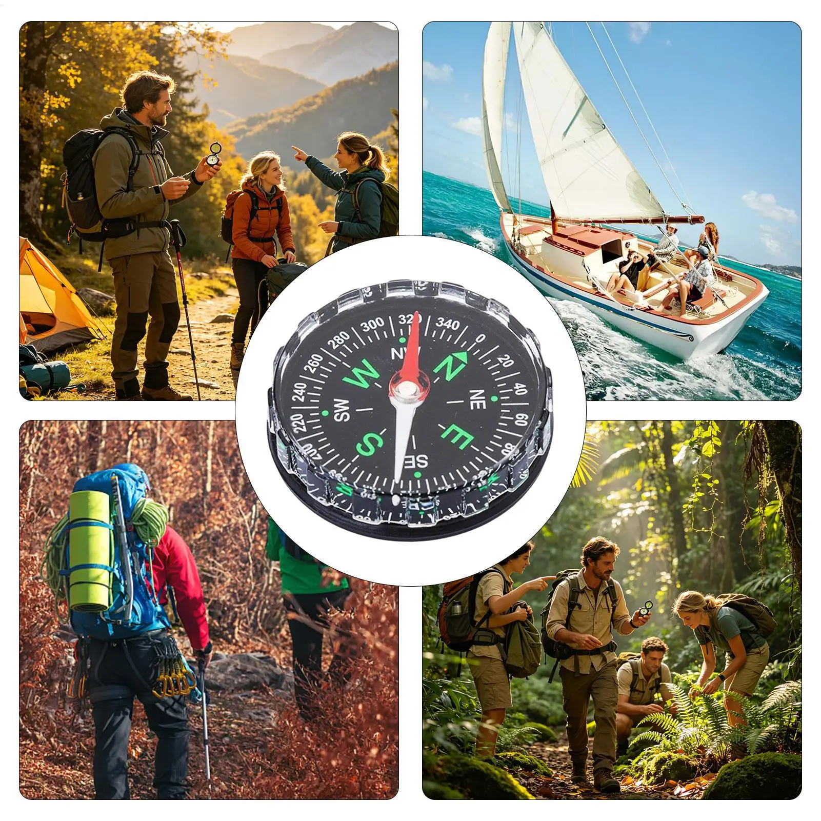 Waterproof Multifunctional Hiking Compass Portable Precise Navigation Tool For Outdoor Survival Mountaineering Boating Travel